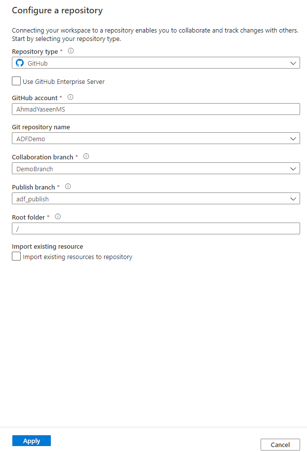 GitHub repository config