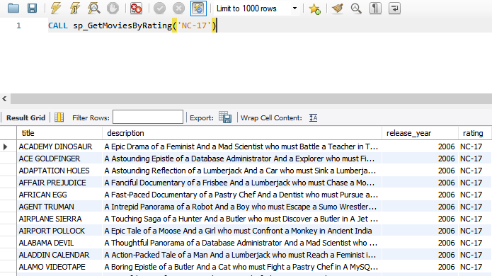 In variable: Procedure output
