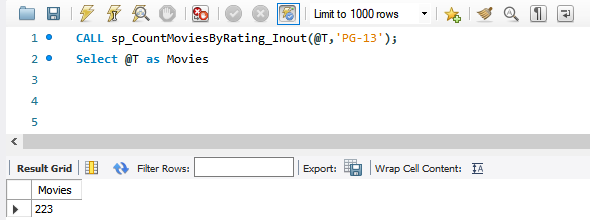 InOut variable: Procedure output