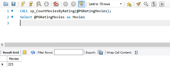 Out variable: Procedure output