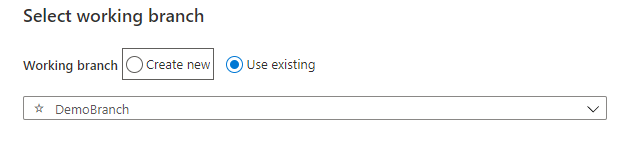 Select working branch