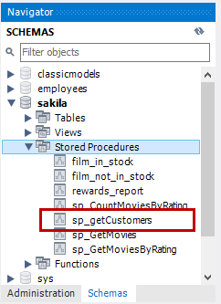 View Stored Procedure in MySQL Workbench