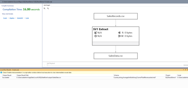 Azure Data Lake Analytics:Job Graph