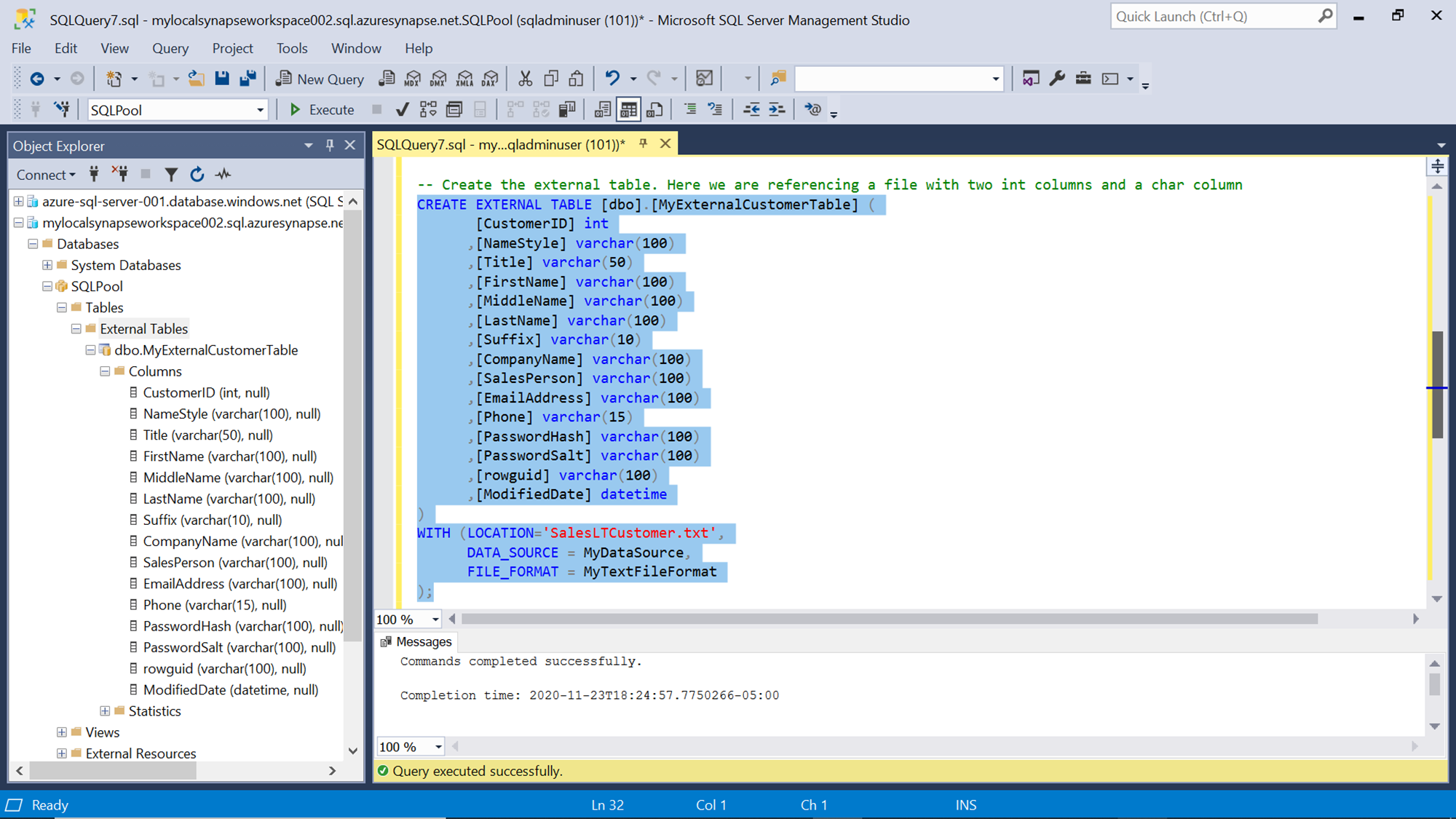Station Terminology Ambitious Creating external tables in Azure Synapse Analytics