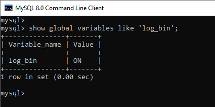 MySQL logs are enable