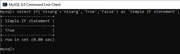 Control flow function: example IF function