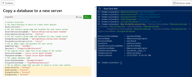 PowerShell to copy a database to a new server,