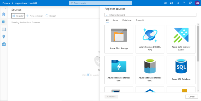 Cataloging metadata with Azure Purview