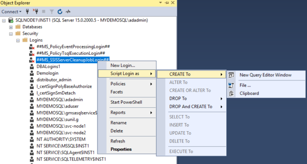 Take full database backup of the SSISDB SQL database