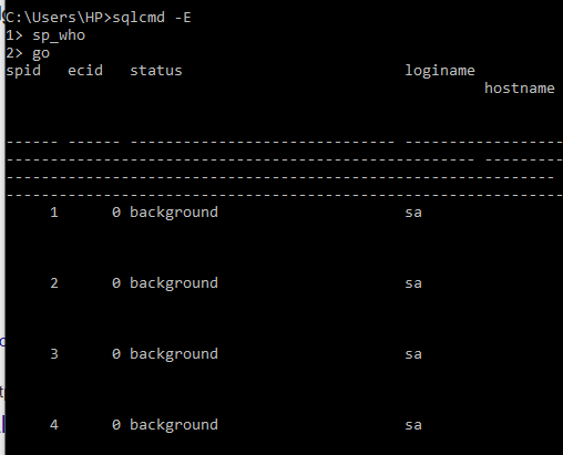 sqlcmd go command