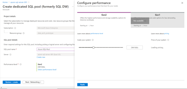 SQL Pool Performance Capacity