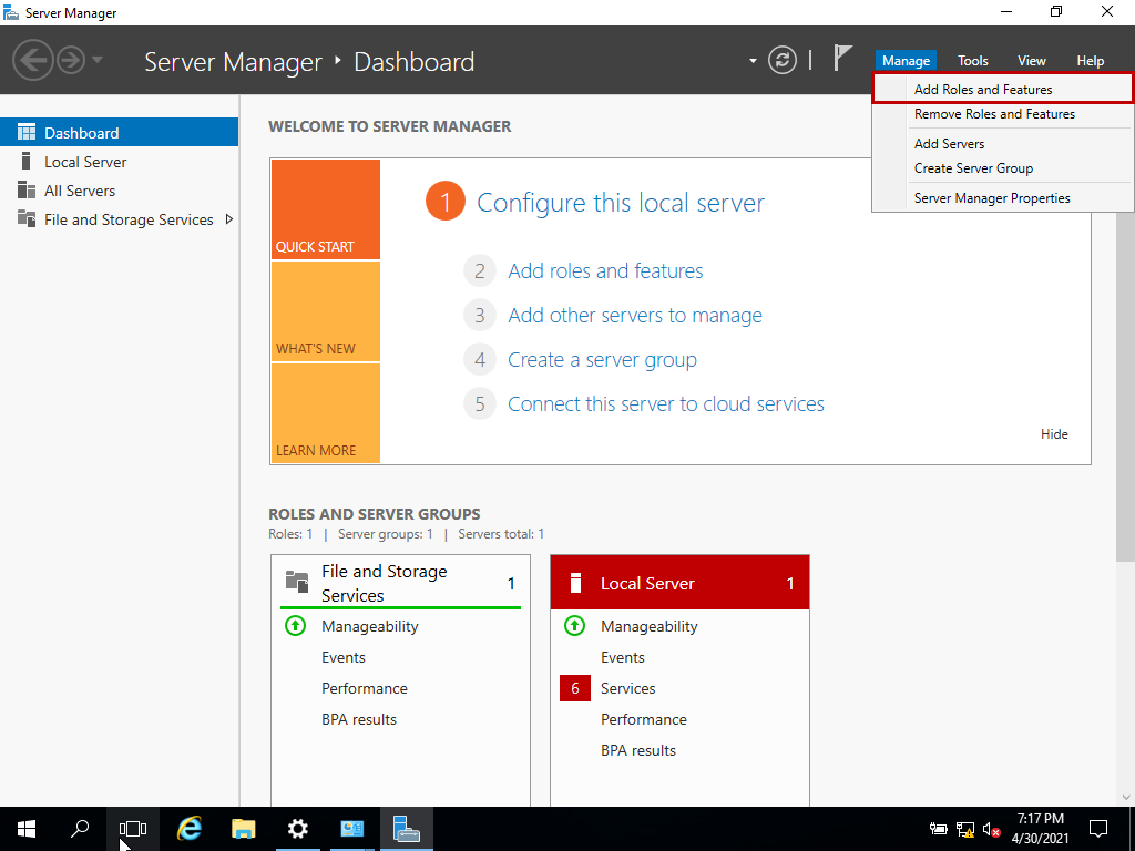 Configure Server with Content Manager