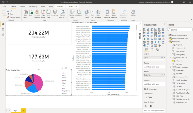 Building the Power BI Report from scratch using the WideWorldImportersDW Database