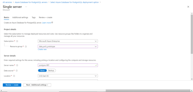 Postgres Single Server