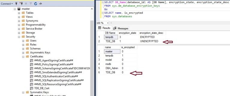 Remove Transparent Data Encryption (TDE) from SQL Server user databases