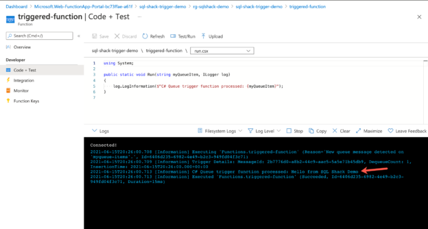 Queue Function triggered - Queue Storage in Azure