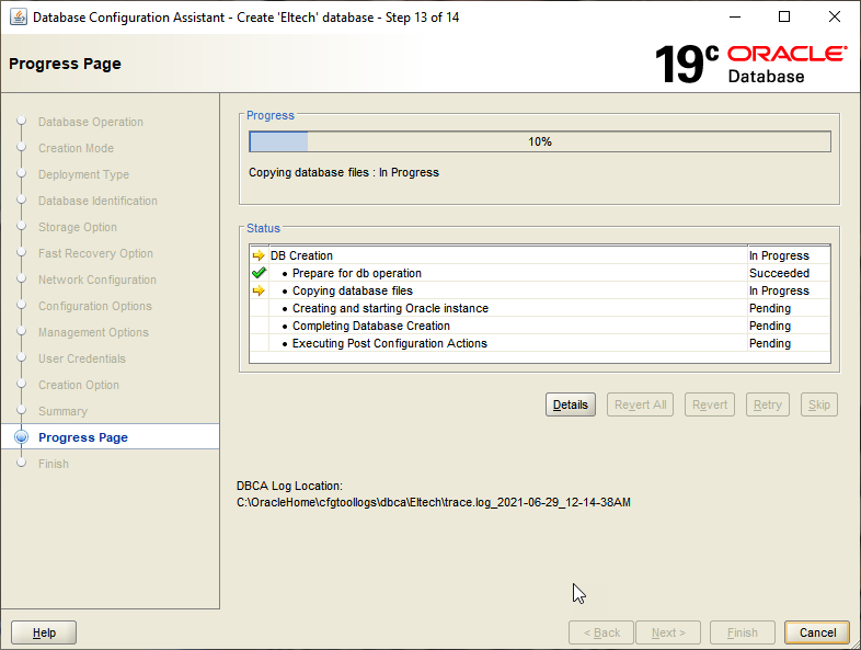 restart oracle database