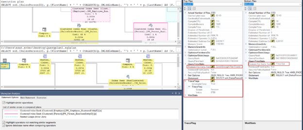 Compare the execution plans