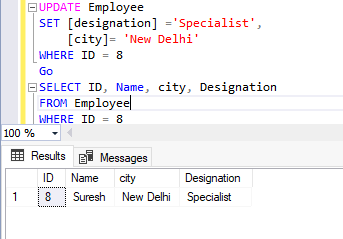 Getting started with the SQL UPDATE syntax