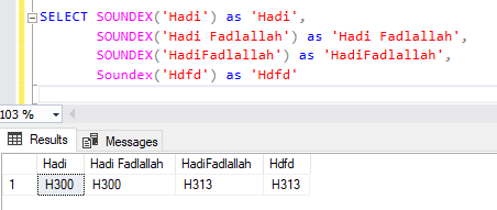 Another example of the Soundex SQL function