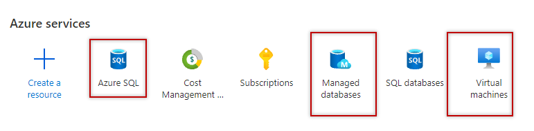 Azure SQL, Azure SQL Managed instances and virtual machines