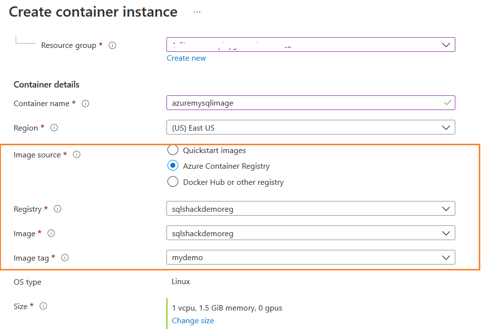 Deploy an Azure Container Instance using Azure Container registry image