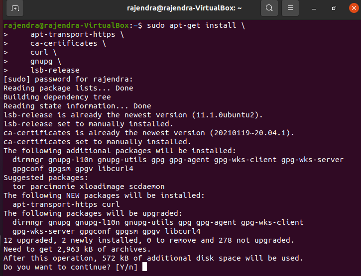 Download Docker container in Ubuntu