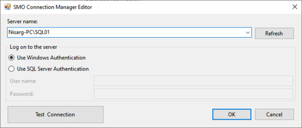 Configure Transfer Database Task in SSDT 2017