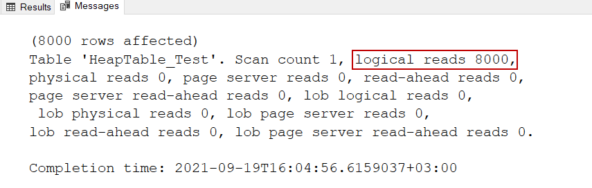 SQL Server IO statistics 