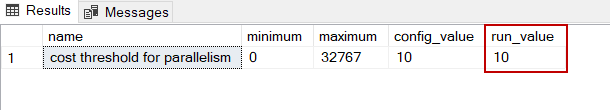 Configure the cost threshold for parallelism option in SQL Server