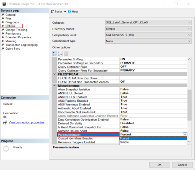 SQL Server Database Parameterization option and its Query Performance ...