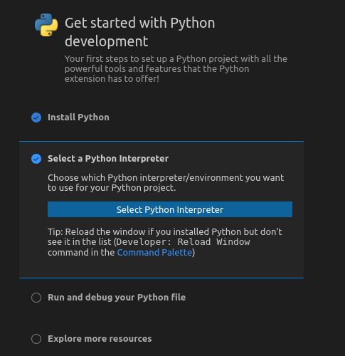Get started with python development. 