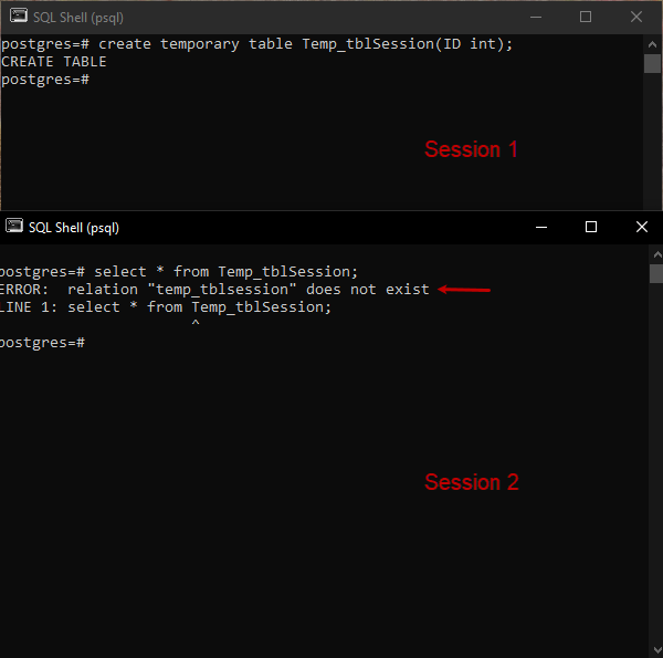 Drop Temp Tables In Postgresql