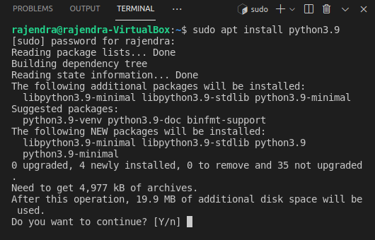Python installer continue
