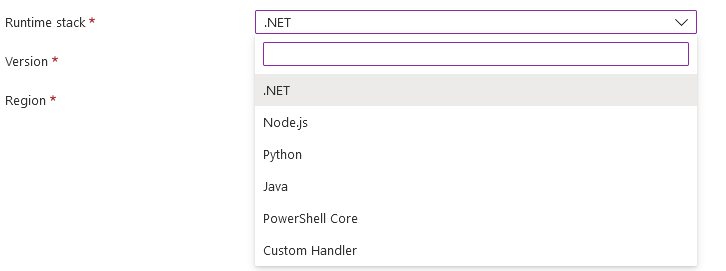 Runtime stack, versiom