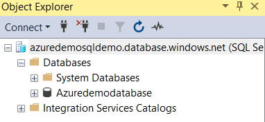 SSMS connection to Azure SQL Database