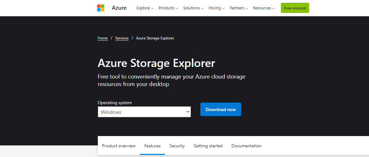 azure storage explorer download windows