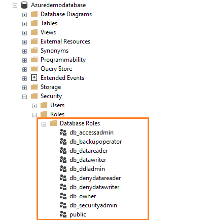 Fixed Database Roles in Azure DB