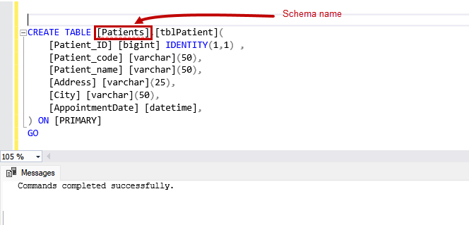 Write out high Not complicated CREATE TABLE statement in SQL Server