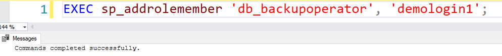 The db_backupoperator role