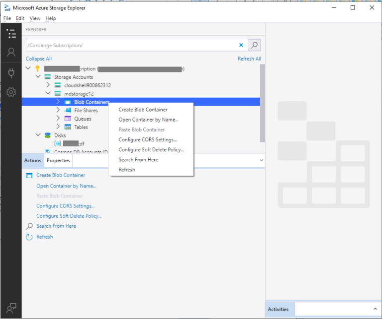 Manage Azure Blob Storage Using Azure Storage Explorer