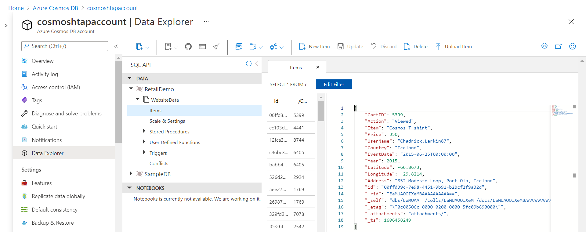 Reporting data from Azure Cosmos DB using Power BI