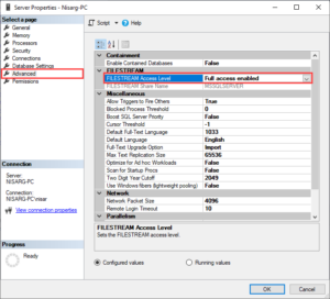 Manage FILESTREAM filegroups of SQL Databases