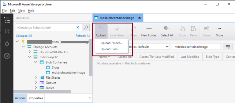 Manage Azure Blob Storage Using Azure Storage Explorer