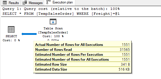 A basic query plan of a query