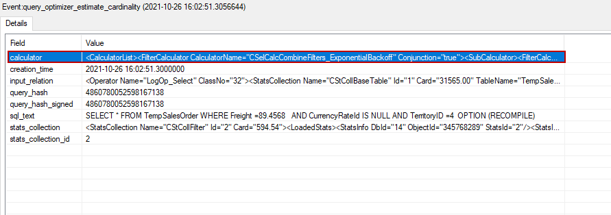 query_optimizer_estimate_cardinality event in SQL Server extended event