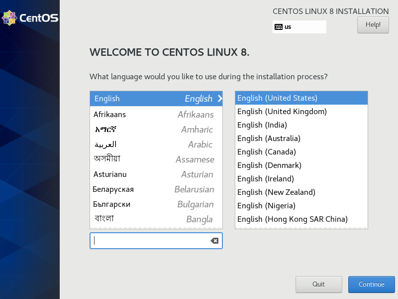 Select installer Language
