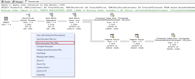 Show Execution Plan XML