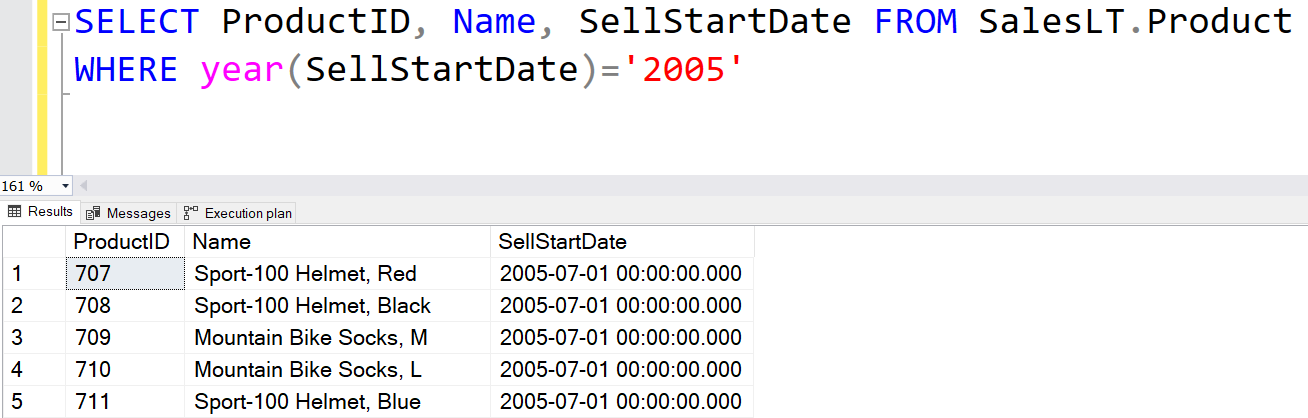 SQL where statement with dates 