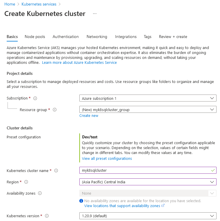 Basic page configuration